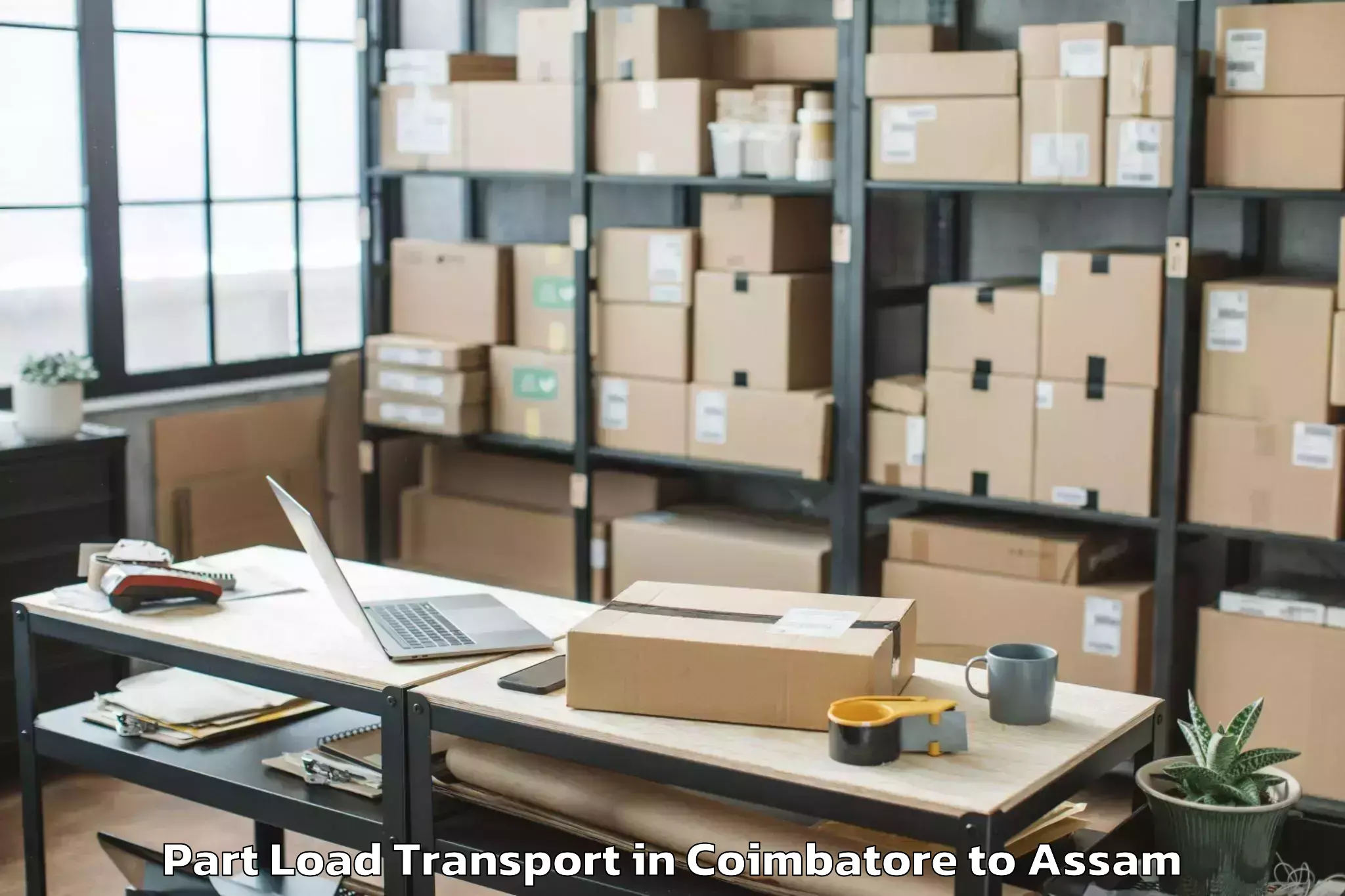 Top Coimbatore to Guwahati Part Load Transport Available